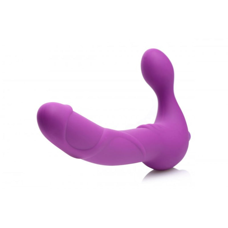 Royal Revolver Vibrating Strapless Strap- on Dildo - Purple