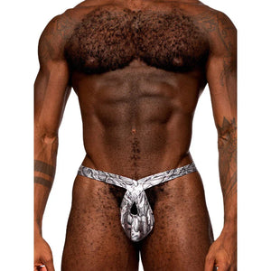 S naked - Criss Cross Thong - Small/medium - Silver/black - MyPleasure