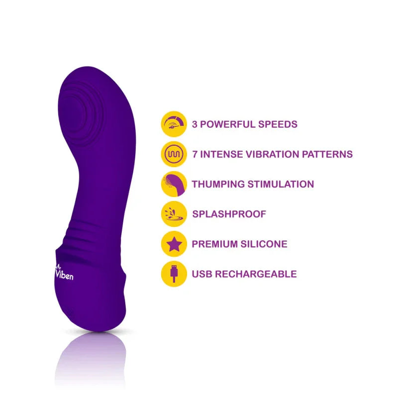 Sabela - Violet - Intense Mini G-Spot Vibe With Thumping Pad - MyPleasure