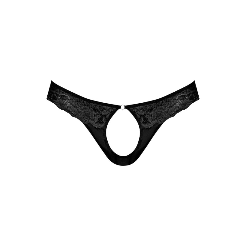 Sassy Lace - Open Ring Thong - Large/x-Large - Black