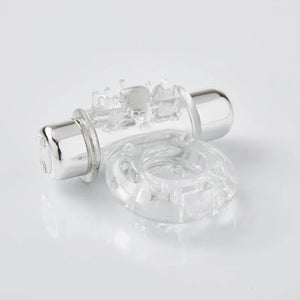Sensuelle 7 Function Rechargeable Bullet Ring - Clear