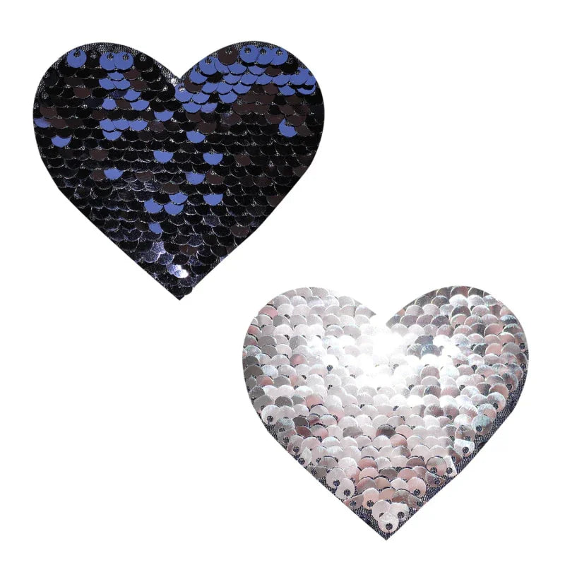 Sequin Medusa Magic Flip Black to Silver I Heart U Nipztix Pasties - MyPleasure