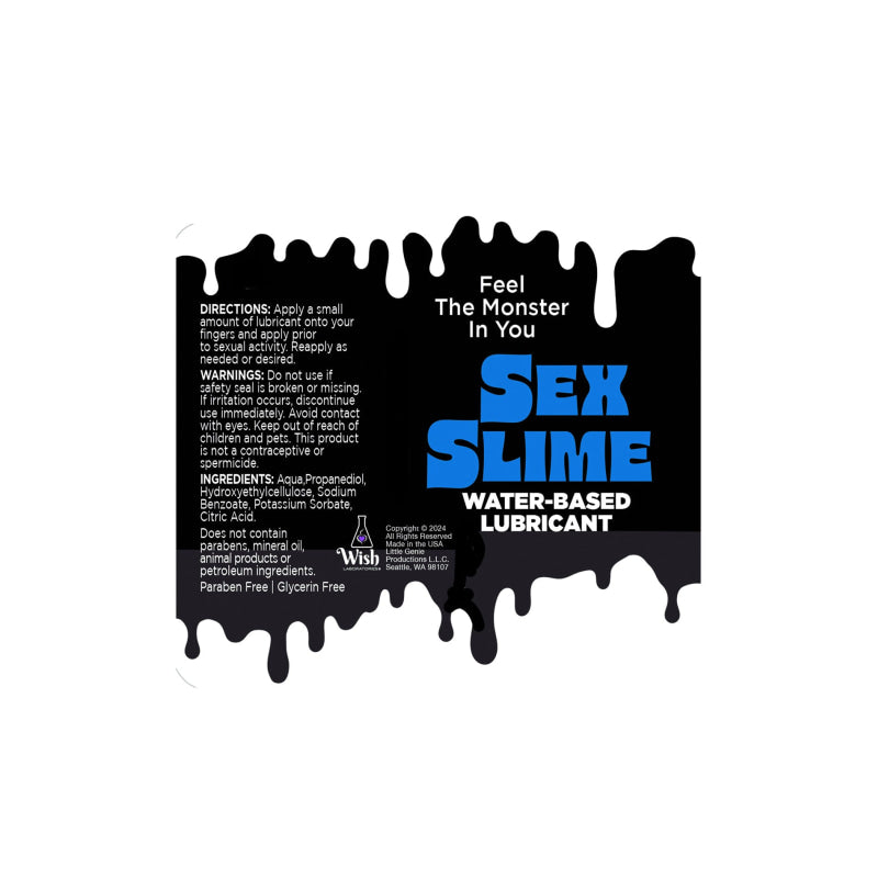 Sex Slime Creature Lube Waterbased Lubricant 2oz - Blue