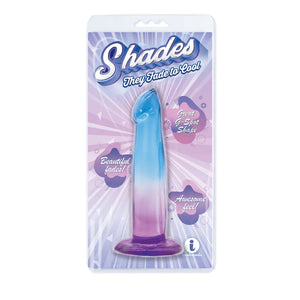 Shades, 6.25"" G-Spot Jelly Tpr Gradient Dong - Blue and Purple - MyPleasure