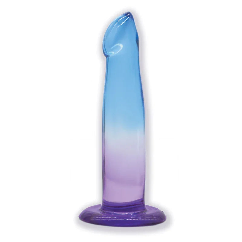 Shades, 6.25"" G-Spot Jelly Tpr Gradient Dong - Blue and Purple - MyPleasure