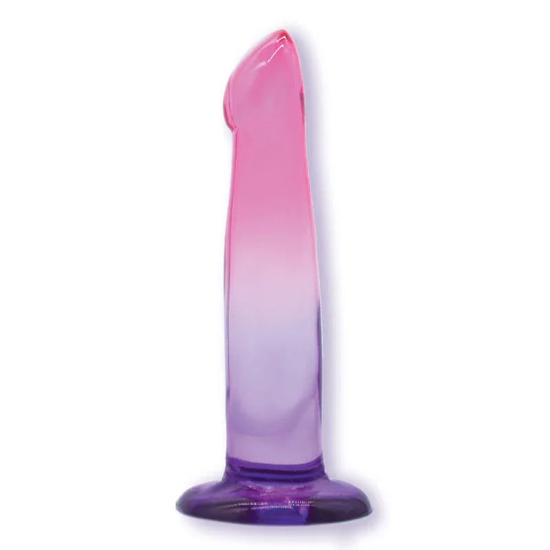 Shades, 6.25"" G-Spot Jelly Tpr Gradient Dong - Pink and Purple - MyPleasure