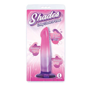 Shades, 6.25"" G-Spot Jelly Tpr Gradient Dong - Pink and Purple - MyPleasure