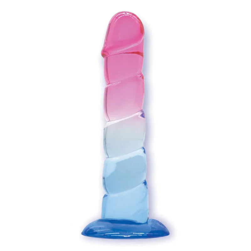 Shades, 7.5"" Swirl Jelly Tpr Gradient Dong - Pink and Blue - MyPleasure