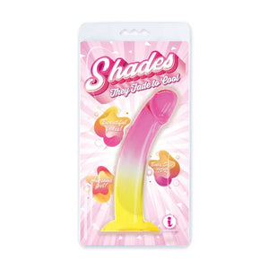 Shades, 8.25"" Smoothie Jelly Tpr Gradient Dong - Pink and Yellow