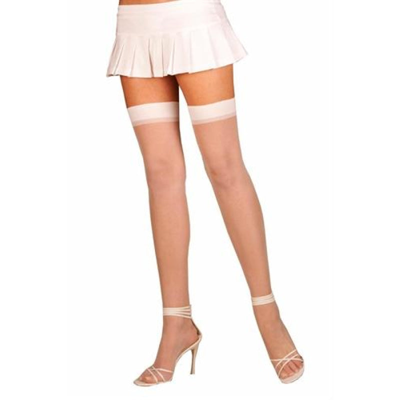 Sheer Thigh High - One Size - White