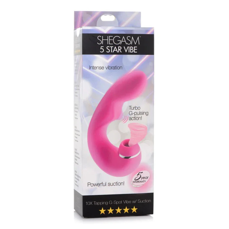 Shegasm 5 Star 10x Tapping G-Spot Vibe With Suction - Pink - MyPleasure