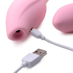 Shegasm 8x Tandem Plus Silicone Suction Clit Stimulator and Egg - MyPleasure