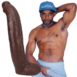 Signature Cocks - Brickzilla - 13 Inch Ultraskyn Cock With Removable Vac-U-Lock Suction Cup - Chocolate - MyPleasure