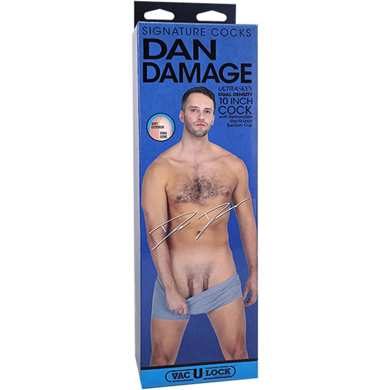 Signature Cocks Dan Damage 10"" Cock With   Removable Vac-U-Lock Suction Cup - Vanilla