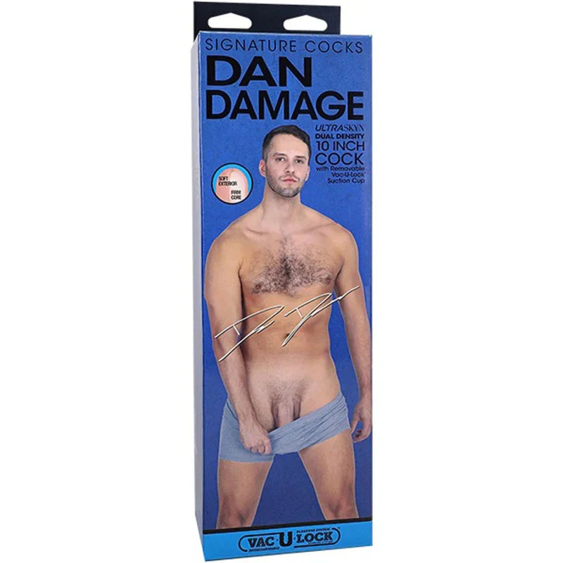 Signature Cocks Dan Damage 10"" Cock With Removable Vac-U-Lock Suction Cup - Vanilla