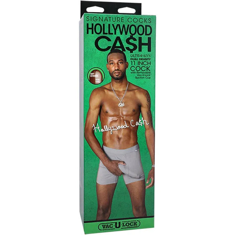 Signature Cocks Hollywood Cash 11"" Cock With Removable Vac-U-Lock Suction Cup - Chocolate - MyPleasure