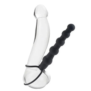 Silicone Love Rider Beaded Dual Penetrator - Black - MyPleasure