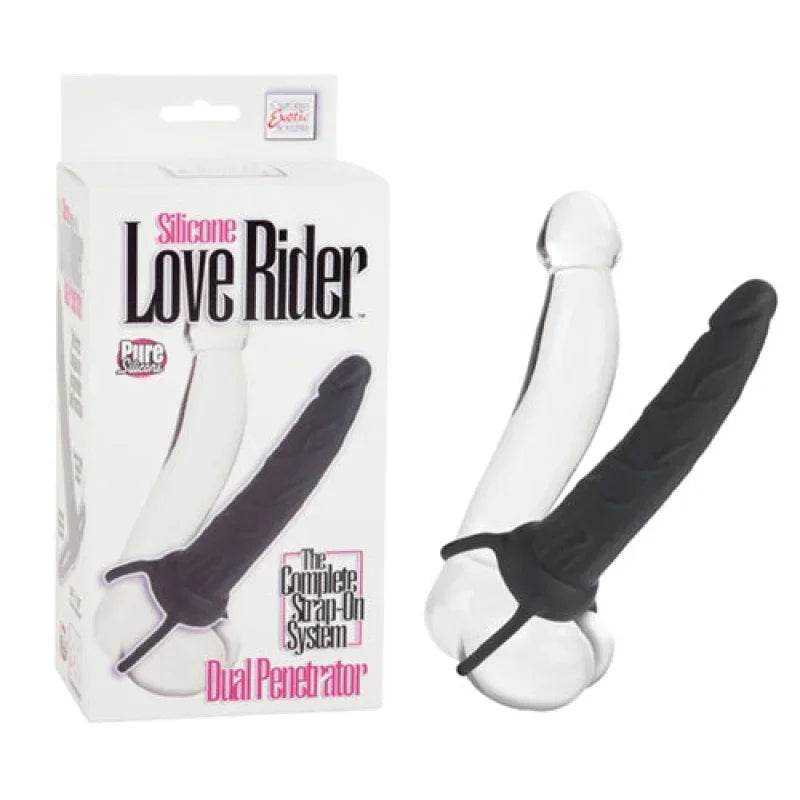 Silicone Love Rider Dual Penetrator - Black - MyPleasure