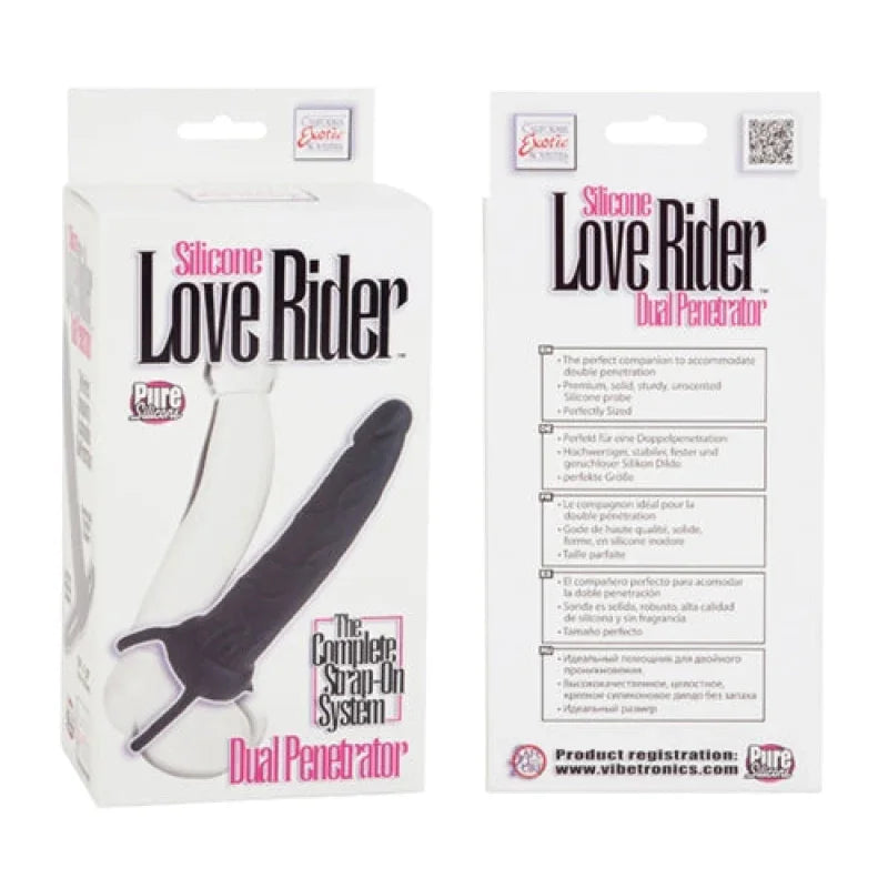 Silicone Love Rider Dual Penetrator - Black - MyPleasure