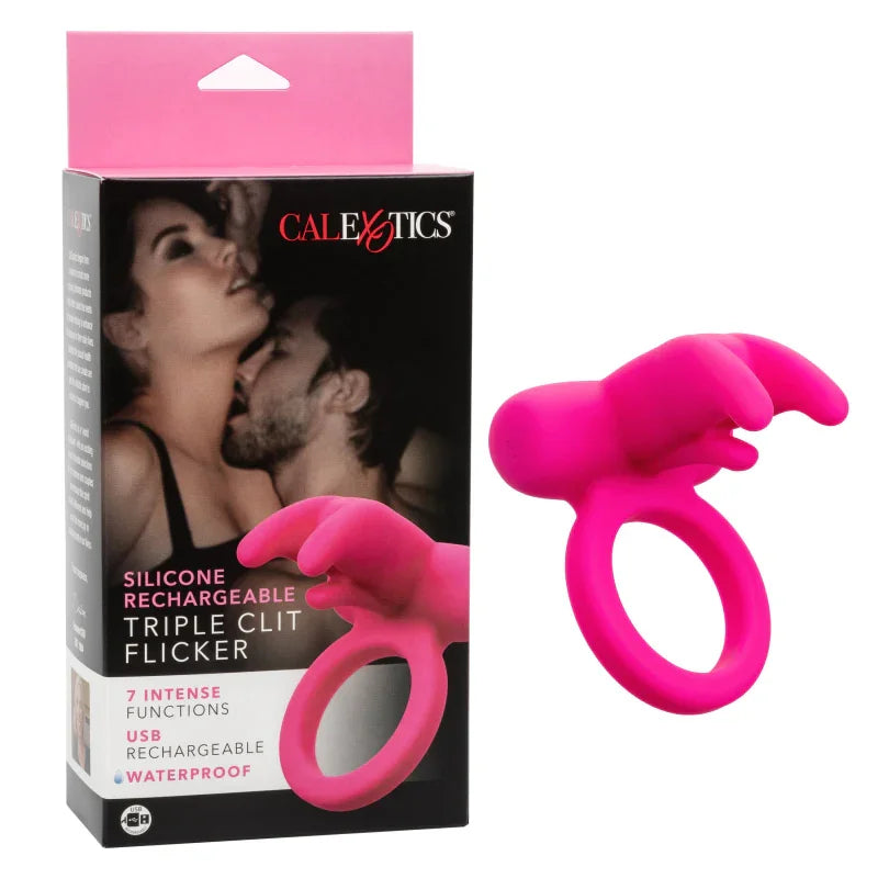 Silicone Rechargeable Triple Clit Flicker - MyPleasure