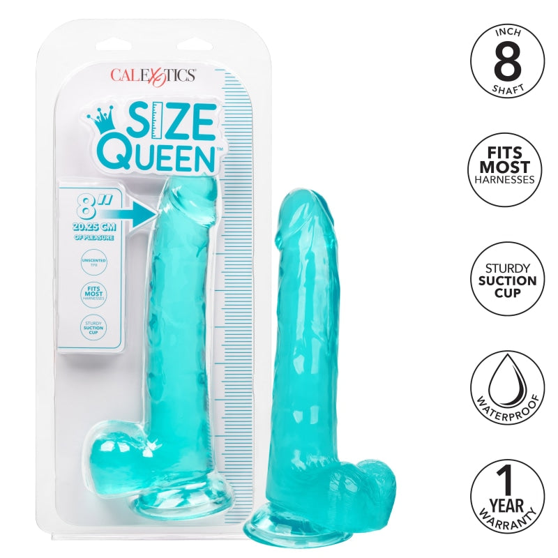 Size Queen 8 Inch - Blue - Dildos & Dongs