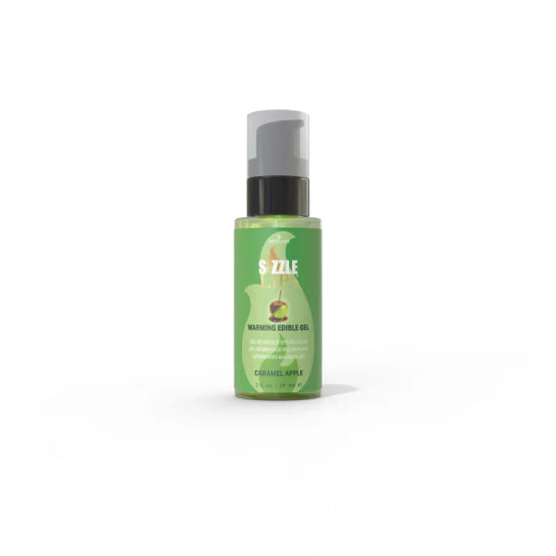 Sizzle Lips Caramel Apple 2oz Edible Warming Massage Gel - MyPleasure