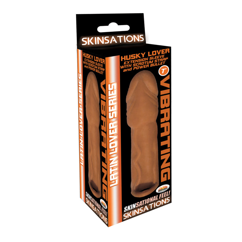 Skinsations Latin Lover Series Husky Lover 7 Inch Vibrating - Brown