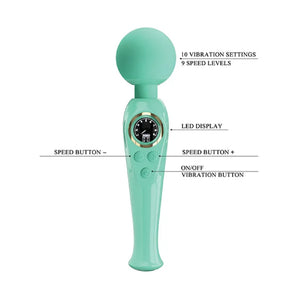 Skylar - Led Digital Display Wand - Turquoise - MyPleasure