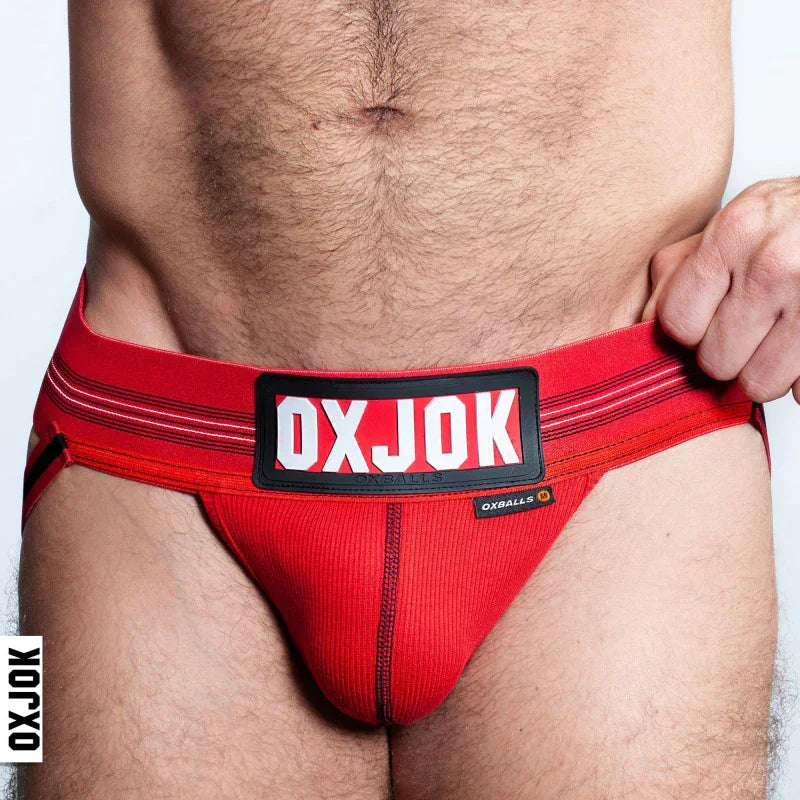Slingjock Upthrust Slider-Strap Jock Red Hot Small - MyPleasure