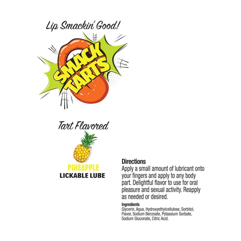 Smack Tarts 2oz Lickable Flavored Lubricant - Pineapple - MyPleasure