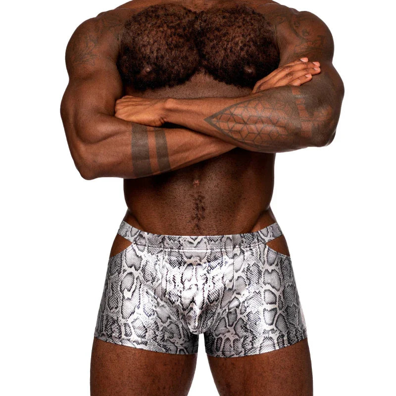 s'naked Pouch Short - Medium - Silver/black - MyPleasure