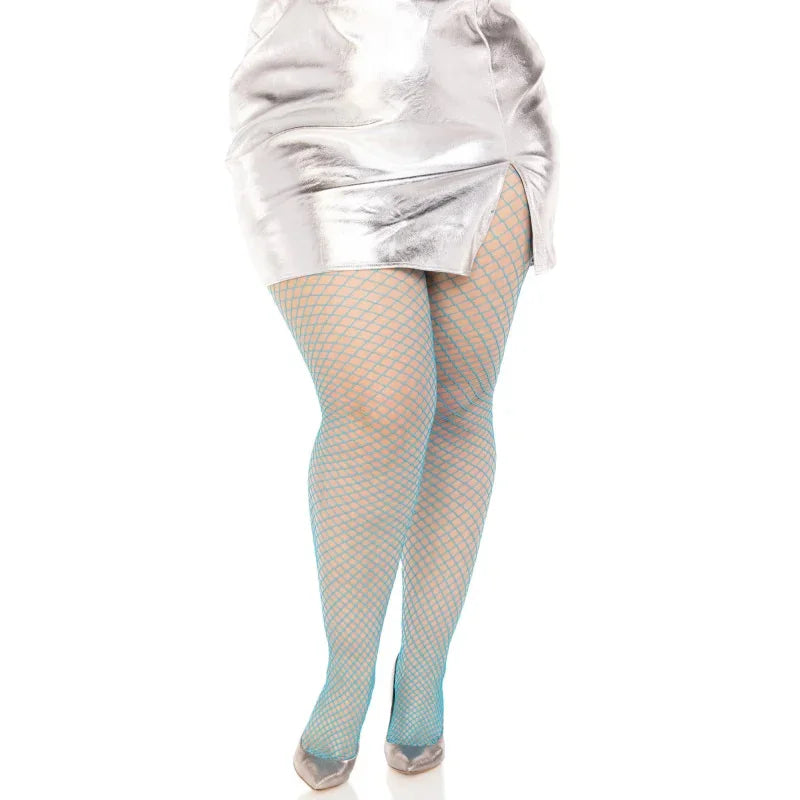 Spandex Industrial Net Tight - 1x/2x - Neon Blue - MyPleasure