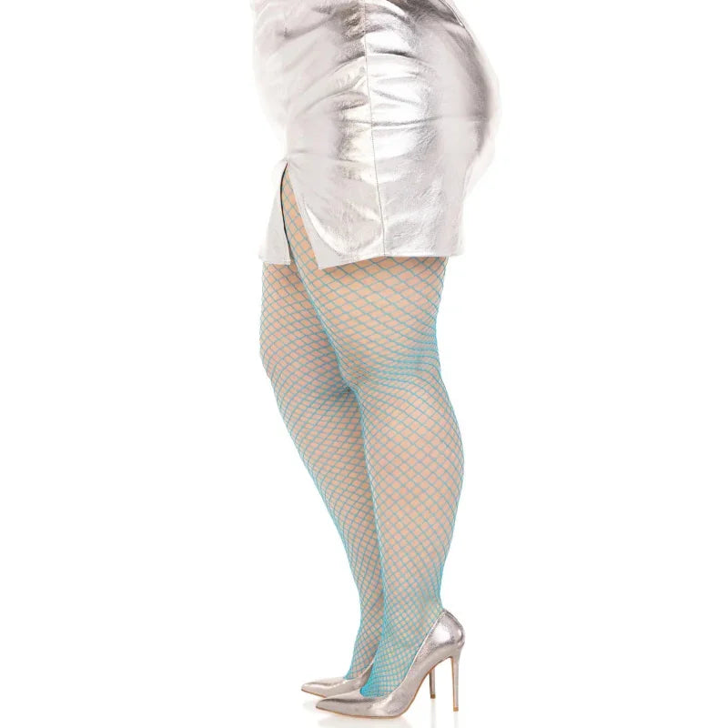 Spandex Industrial Net Tight - 1x/2x - Neon Blue - MyPleasure
