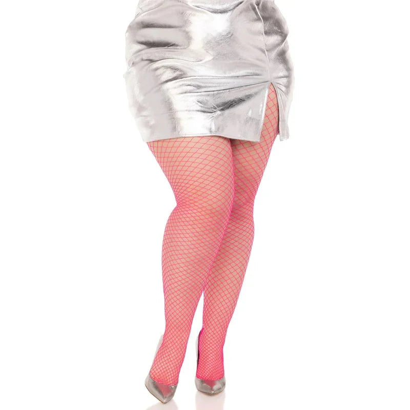 Spandex Industrial Net Tight - 1x/2x - Neon Pink - MyPleasure