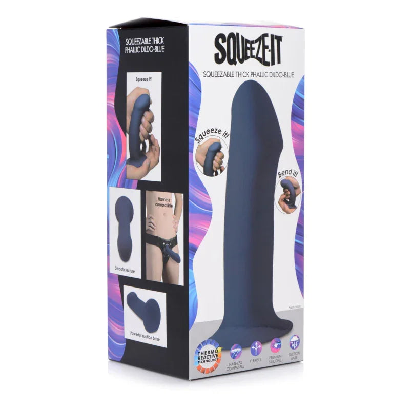 Squeezable Thick Phallic Dildo - Blue - MyPleasure