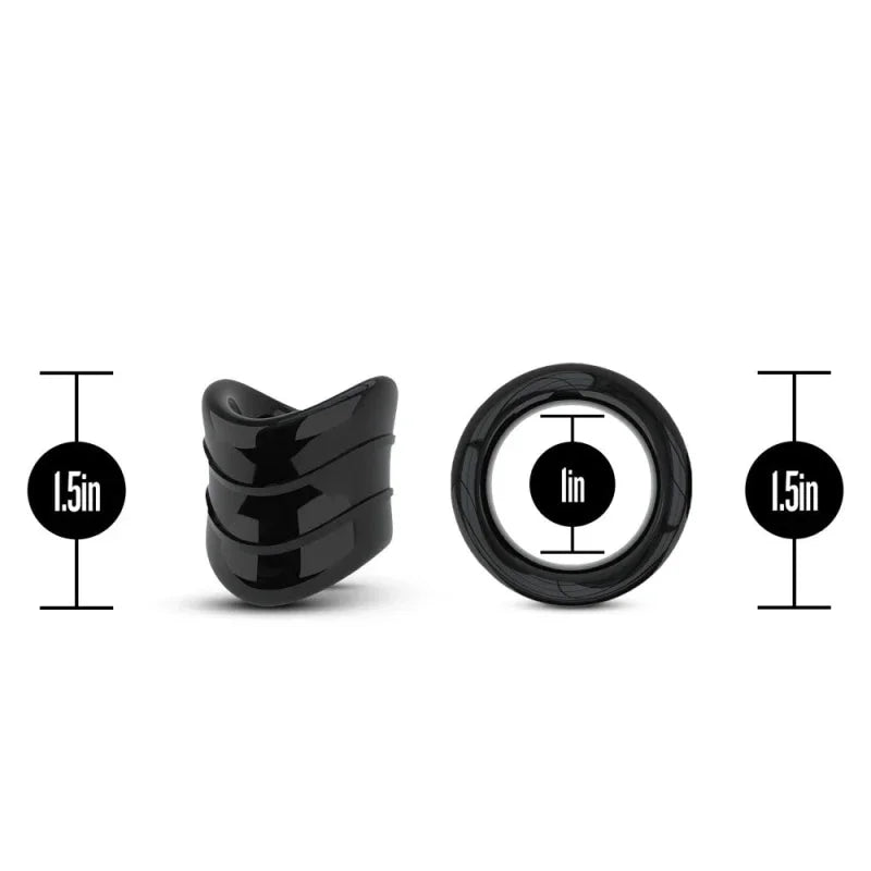 Stay Hard - Beef Ball Stretcher Snug X Long - 1 Inch Diameter - Black - MyPleasure