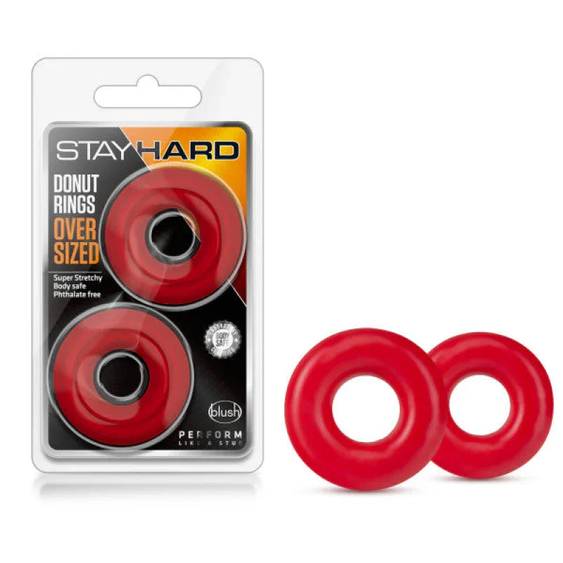 Stay Hard - Donut Rings Oversized - Red - MyPleasure