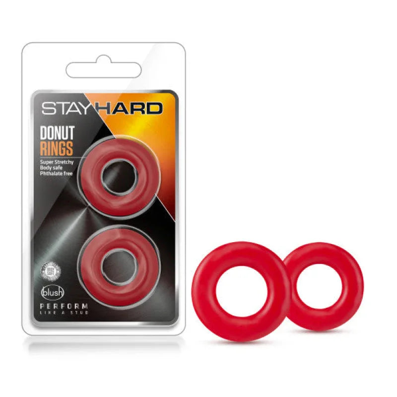 Stay Hard - Donut Rings - Red - MyPleasure