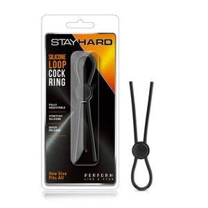 Stay Hard - Silicone Loop Cock Ring - Black - MyPleasure