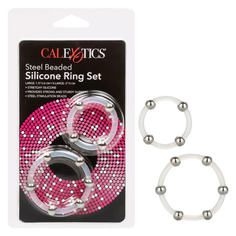 Steel Beaded Silicone Ring Set - MyPleasure