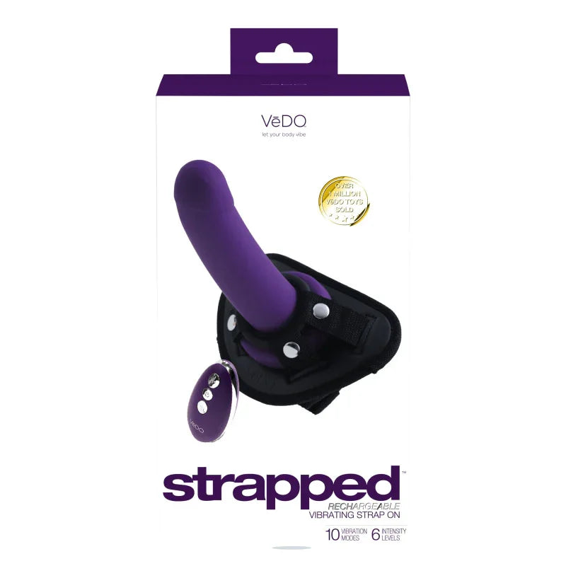 Strapped Rechargeable Strap on - Purple - MyPleasure