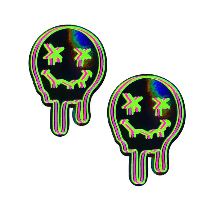 Super Uv Trippy Face Neon Nipple Cover Pasties - MyPleasure