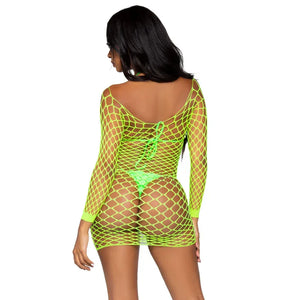Supreme Fence Net Mini Dress - One Size - Neon Green - MyPleasure