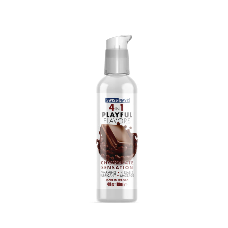 Swiss Navy 4-in-1 Playful Flavors - Chocolate  Sensation - 4 Fl. Oz.