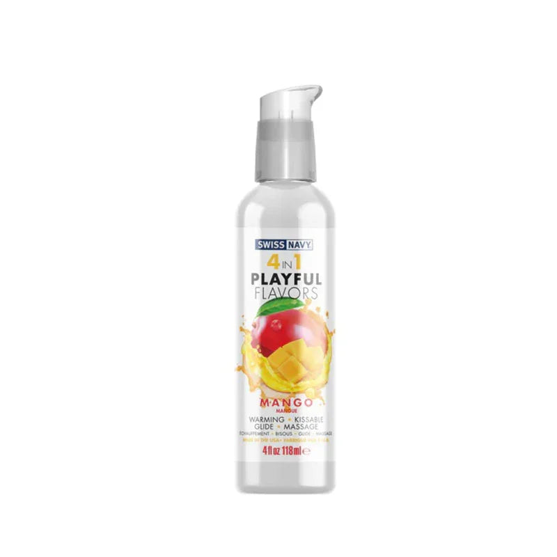 Swiss Navy 4-in-1 Playful Flavors - Mango 4 Oz - MyPleasure