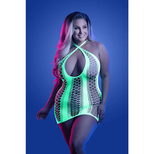 Synthesize Seamless Keyhole Dress - Queen - Neon Green