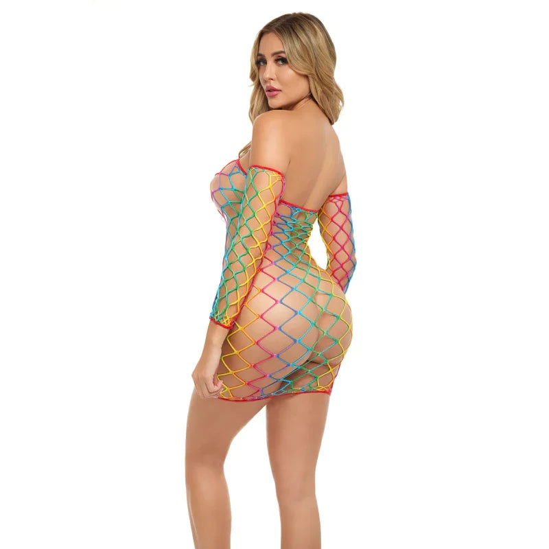 Taste the Rainbow Dress and Sleeves - Rainbow - MyPleasure