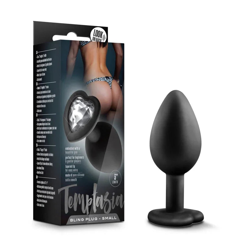 Temptasia - Bling Plug - Small - Black - MyPleasure