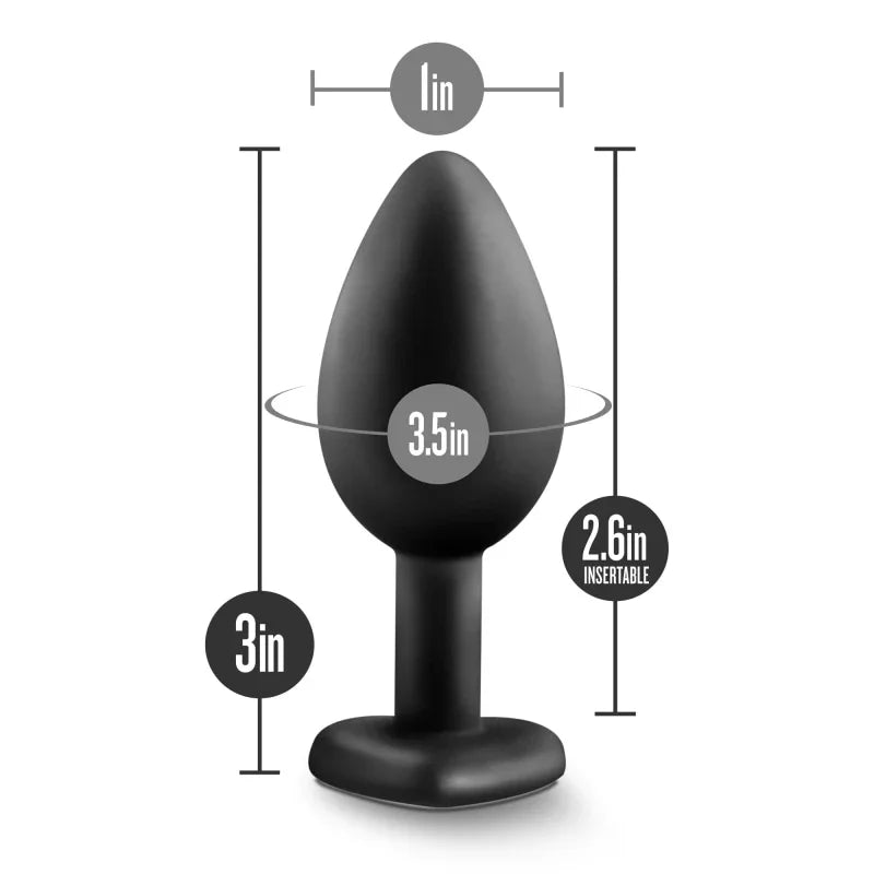Temptasia - Bling Plug - Small - Black - MyPleasure