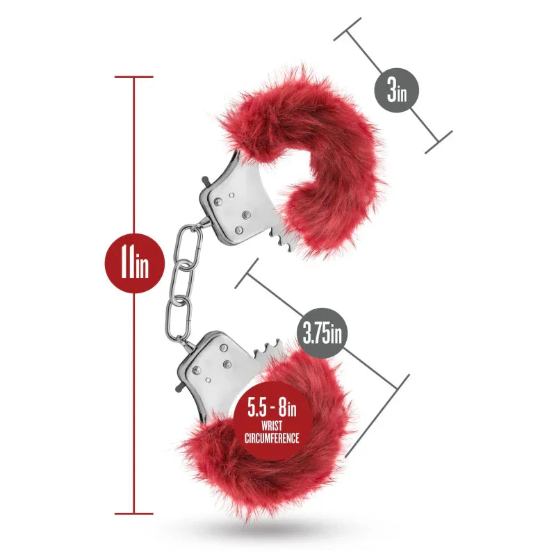 Temptasia - Plush Fur Cuffs - Burgundy - MyPleasure